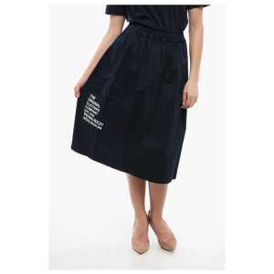Woolrich PENN-RICH Cotton Blend Midi Skirt with Utility Pockets