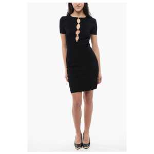 Dsquared² Knitted Cut-Out Dress with Pearls