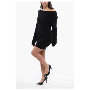 Dsquared² Alpaca Blend Off-Shoulder Dress