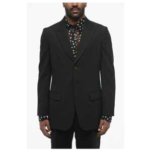 Yohji Yamamoto Half-lined Wool Blazer with Peak Lapel
