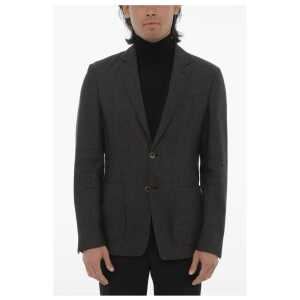 Corneliani ID Flax and Virgin Wool Unlined Blazer with Patch Pockets