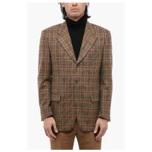 Corneliani CC COLLECTION Virgin Wool Blazer with District Check Motif