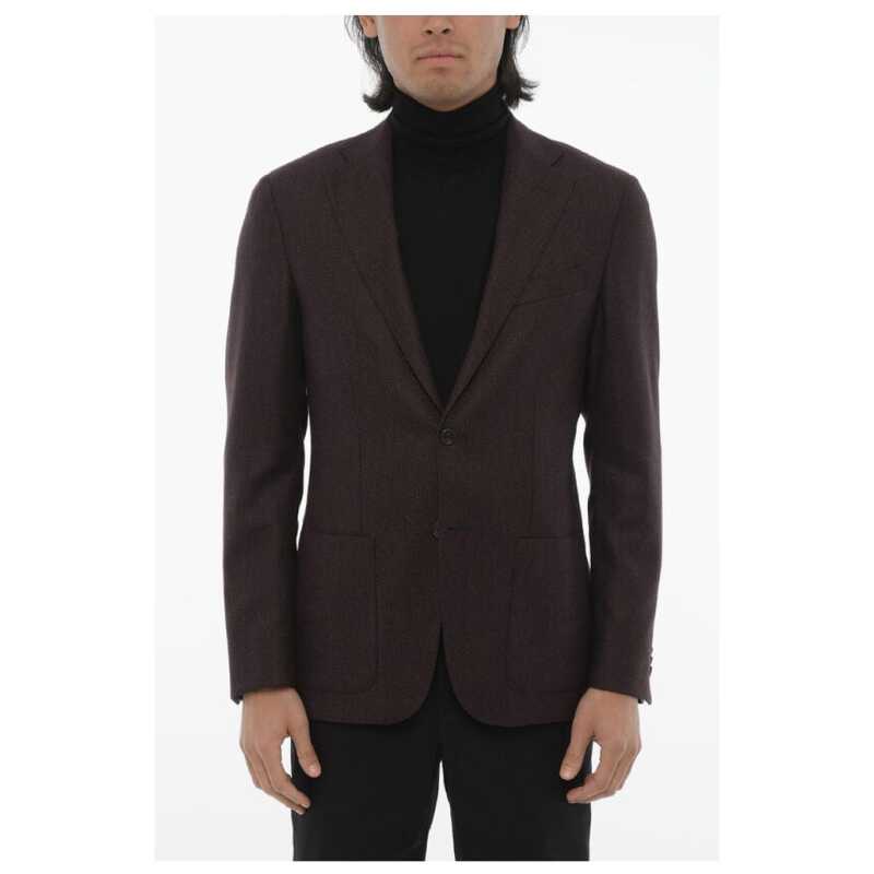 Corneliani CC COLLECTION Virgin Wool Blazer with Diamond Check Motif, theFeinheit