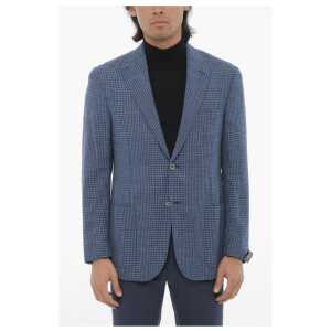 Corneliani Gingham Patterned LEADER SOFT Wool Blend Blazer