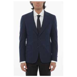 Corneliani CC COLLECTION Jacquard Cotton REWARD Blazer with Peak Lapel