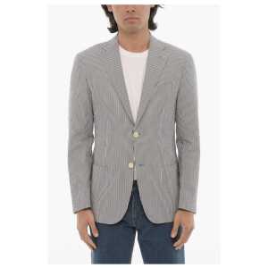 Corneliani CC COLLECTION Awning Striped Half-Lined REFINED 2-Buttons Bl