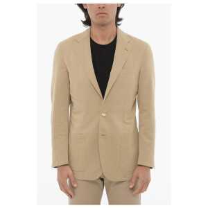 Corneliani ID Herringbone Cotton And Silk Unlined Blazer