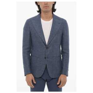Corneliani CC COLLECTION Peak Lapel Linen and Virgin Wool REWARD 2-Butt