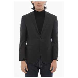 Corneliani Virgin Wool Side Vents Notch Lapel 2-Button Blazer