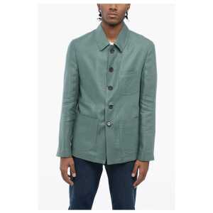 Corneliani CC COLLECTION Half-lined Flax Blazer with Standard Collar