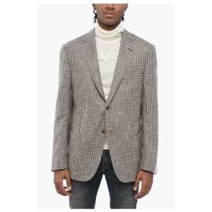 Corneliani Houndstooth Patterned GATE Silk Blend Blazer