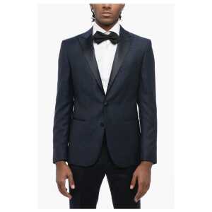 Corneliani CC COLLECTION Jacquard RESET CERIM. Blazer with Satin Peak L