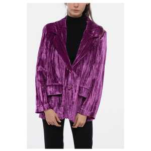 Sleep no More Curly Velvet Loose-Fit Blazer with Paded Shoulder