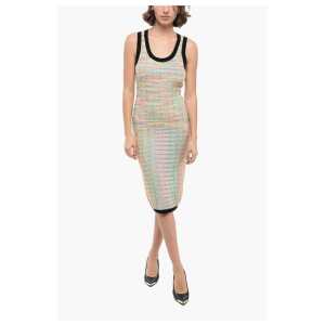 Karl Lagerfeld Bouclè Knitted Midì Dress with Lurex Detailing