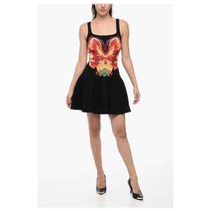 Alexander McQueen Sleeveless Skater Dress With Jacquard Motif