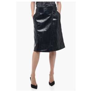 Bottega Veneta Belted Leather A-Line Skirt