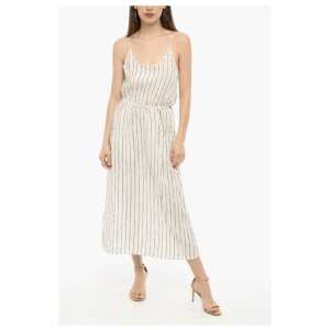 Woolrich Awning Striped Linen Maxi Dress with Belt