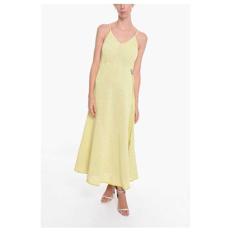 Bottega Veneta Striped Cotton Blend Maxidress with Drawstring, theFeinheit