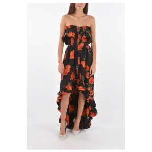 Philipp Plein COUTURE floral-print silk APPEAL sweetheart neckline straple