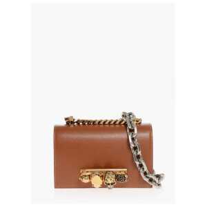 Alexander McQueen Leather JEWELLED SATCHEL Mini Bag with Shoulder Chain