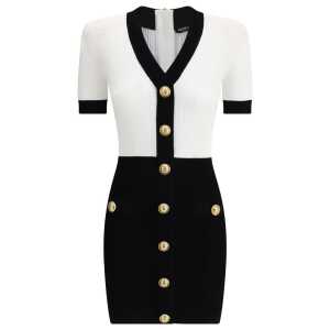Balmain Braided pattern midi Dress
