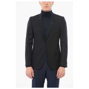 Corneliani CC COLLECTION Wool Single Breasted Blazer With Flap Pockets