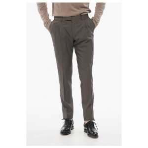 Corneliani Virgin Wool Pants with Frontal Pleats