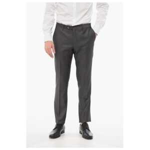 Corneliani Cool Wool Pants with Striped Motif