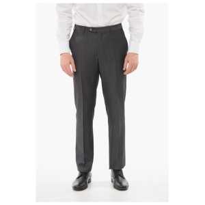 Corneliani Cool Wool Pants with Striped Motif