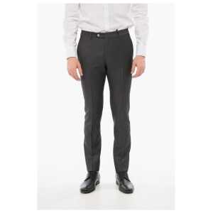 Corneliani Cool Wool Pants with Striped Motif