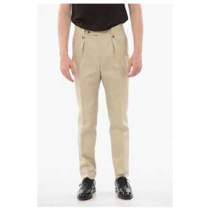 Corneliani Silk Blended Pants with Pleats