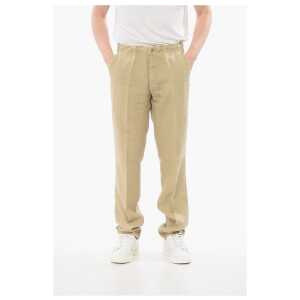 Corneliani ID Linen Chinos Pants with Drawstring