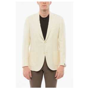 Corneliani Linen Blend GATE Single Breasted Blazer With Peak Lapel
