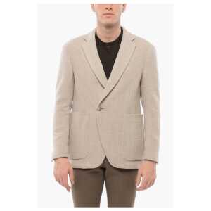 Corneliani Woven Wool RESET Blazer with Herringbone Motif