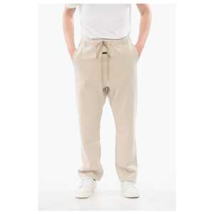 Fear Of God Solid Color Cotton Joggers with Contrasting Logo Patch