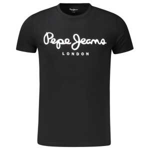 Pepe Jeans Black Cotton Men T-Shirt