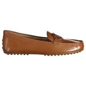 Ralph Lauren Brown Leather Flat Shoe