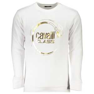 Cavalli Class White Cotton Sweater