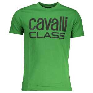 Cavalli Class Green Cotton T-Shirt