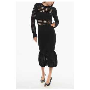 Alexander McQueen Openwork Knitted Trumpet Dress