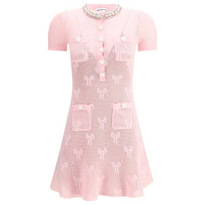 Self-Portrait Crochet knit short Dress, theFeinheit