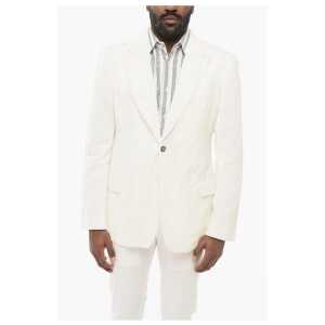 Armani EMPORIO Jacquard Velour Blazer with Peak Lapel