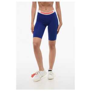 Dsquared² Cotton Stretch Cycling Shorts with Logoed Band