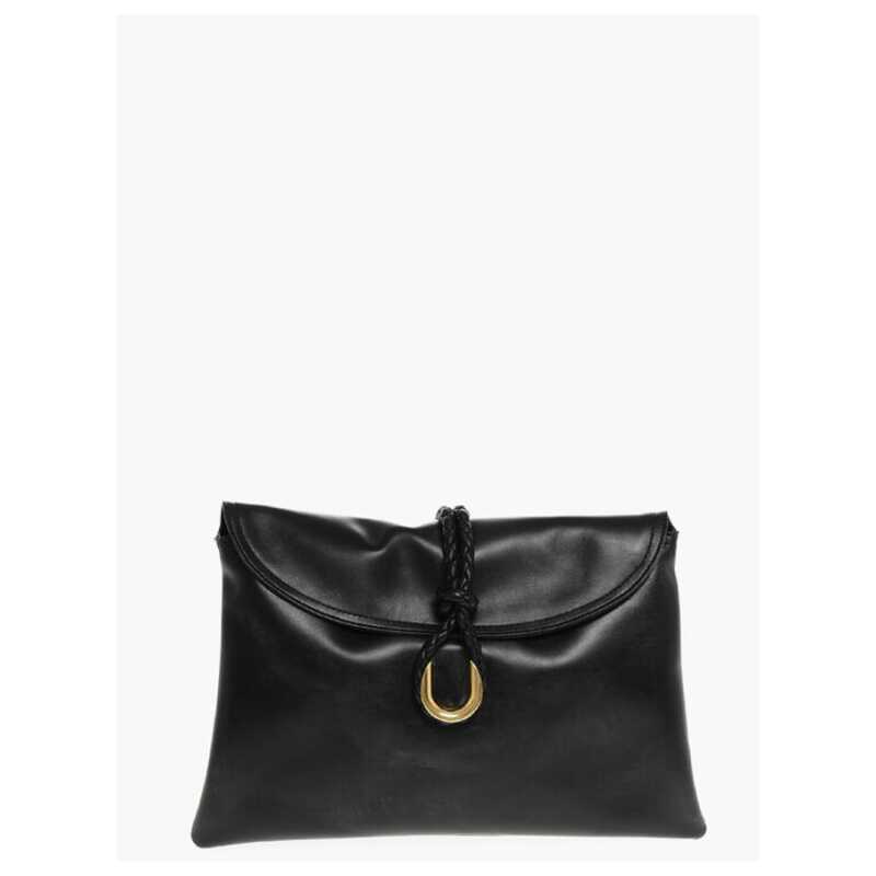 Bottega Veneta Leather Clutch with Woven Detail, theFeinheit