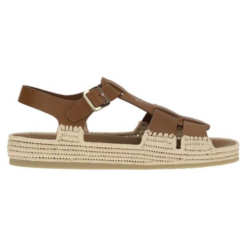 Prada Leather and Raffia Sandals, theFeinheit