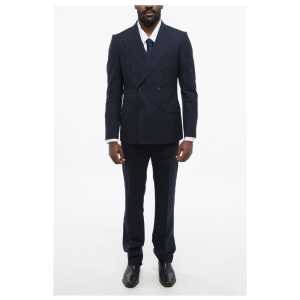 Gucci Double-breasted Monogram Jacquard Wool Suit