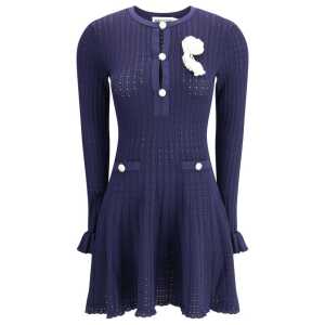 Self-Portrait Knit short pointelle Dress