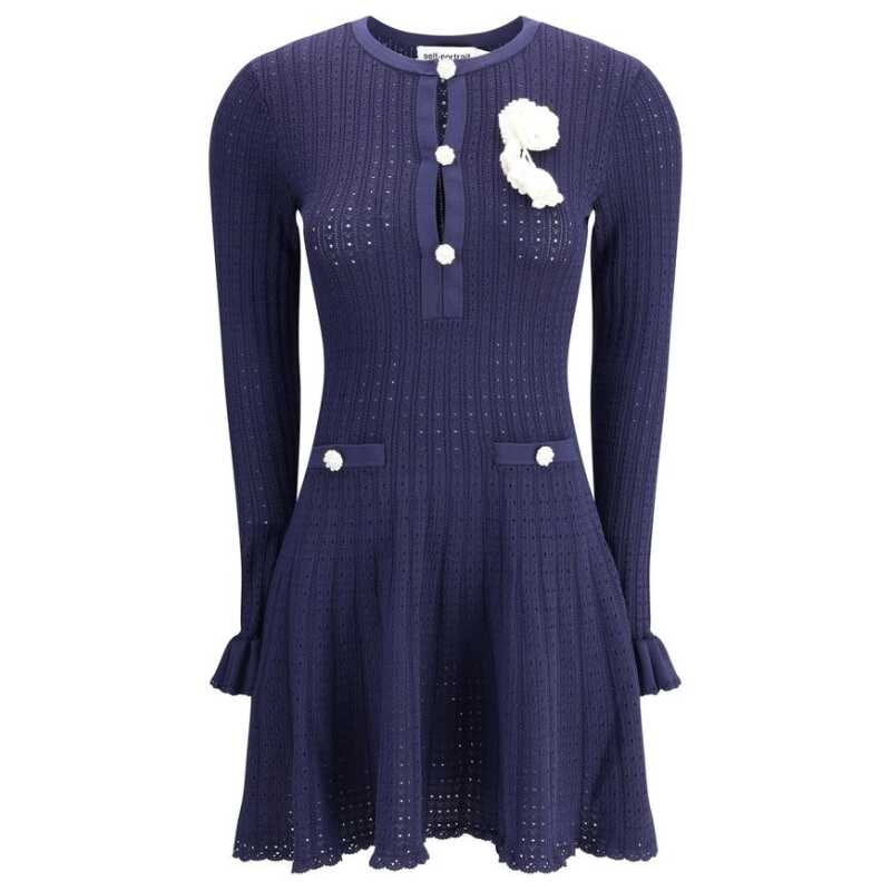 Self-Portrait Knit short pointelle Dress, theFeinheit