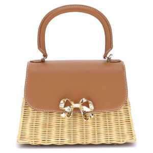 Self-Portrait Rattan Bow Handbag