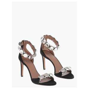 Alaïa Rhinestoned LA BOMBE Suede Sandals 9cm